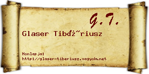 Glaser Tibériusz névjegykártya